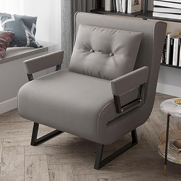 Convertible Sofa Chair Bed, 3-in-1 Adjustable Recliner with Padded Seat and Pillow, Folding Lounge Couch for Home Office and Guest Sleeper