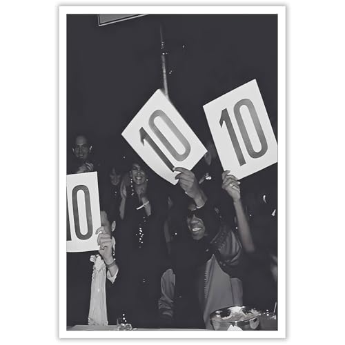 10 Point Scoreboard Poster Vintage Black And White Canvas Wall
