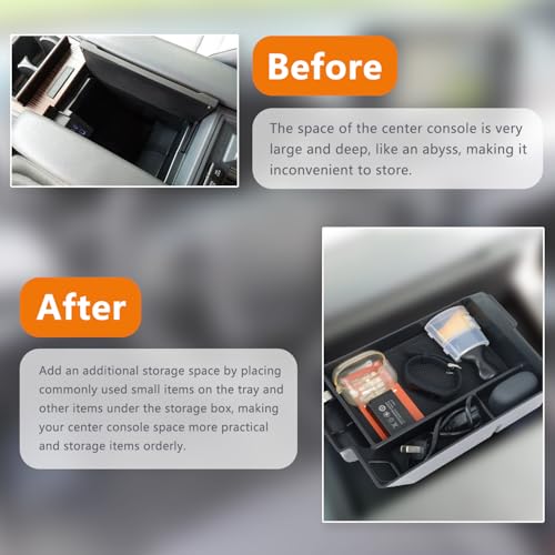 AFEISOL Center Console Organizer Tray with Clean Brush Fits 2021 2022 2023 2024 Toyota Sienna | Armrest Insert Tray | Secondary Storage Box | Interior Container Accessories(4 Storage Compartments)