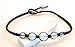 Infinityee888 Opal Moonstone Anklet Bracelet Macrame Braided woven wax cord adjustable Anklet for Men, Women, teen -NYAKOP1