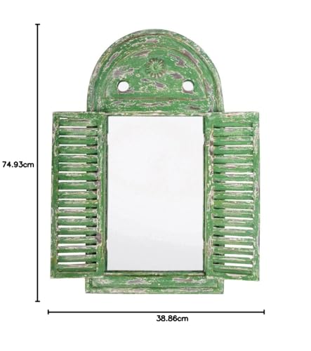 Esschert Design Green Louvre Mirror, Green
