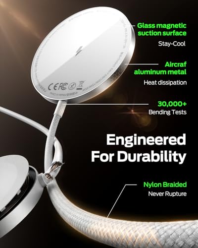 MOVESPEED Qi2.2 25W Magnetic Wireless Charger 2 Pack, MagSafe Fast Charging Pad, Compatible with iPhone 17/16/15/14/13/12 Series, AirPods Pro/4/3/2,Samsung Galaxy and More(White) - image 7