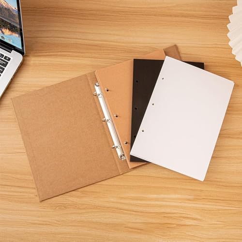 A4 Kraft Binder 3-Holds Round Ring Binder 2 Pack, Durable Binding Hard Cover Protector for Journal, Notebook, Inserted Sheets & Refill Paper, Holds 200 Sheets Capacity (A4 Size) by TRMFUSA - Image 7