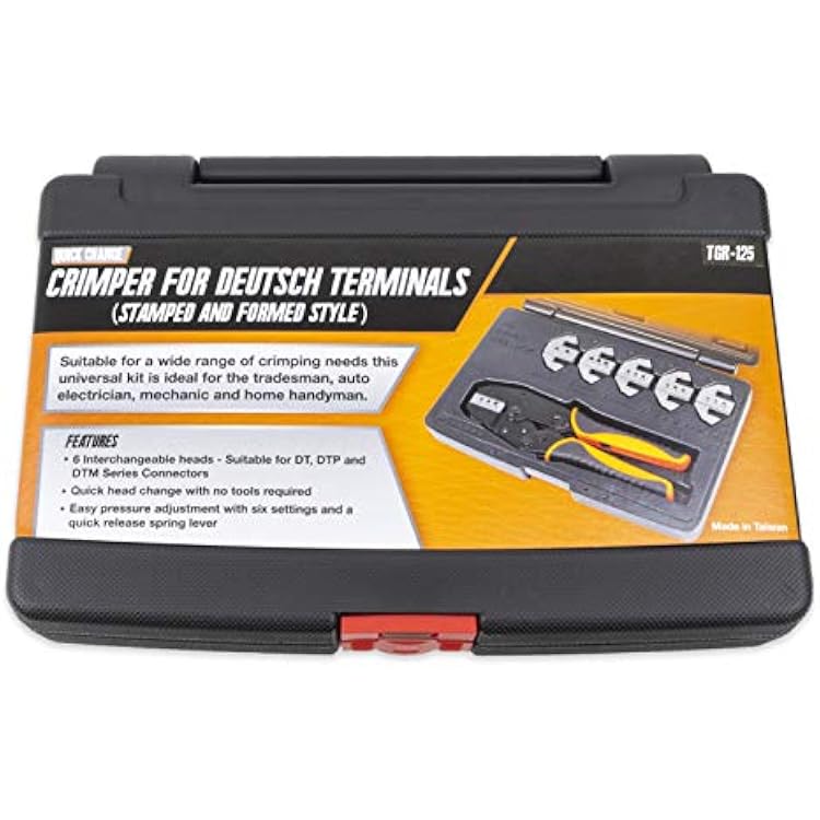 Deutsch Terminal Ratcheting Crimping Tool- Includes 6 Quick Change Dies