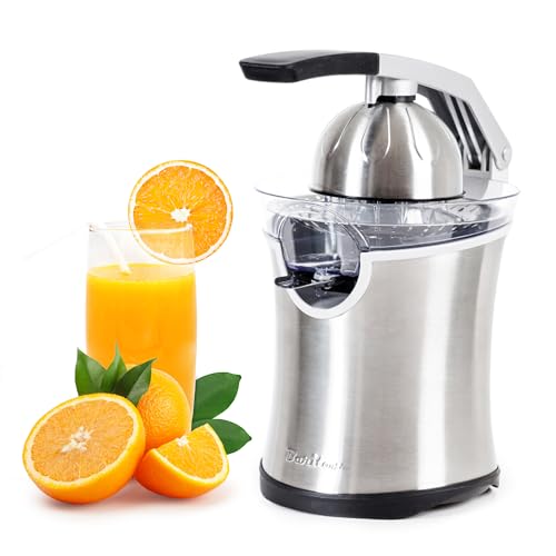 Bariton Stainless Steel Citrus Juicer 160W die-cast aluminum handle,two transparent cone for orange &lemon