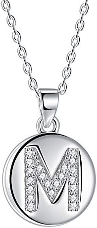 J.Endéar Initial Letter A-Z Necklace for Women Girls Sterling Silver with Zirconia Personalised Gifts 40+5cm Adjustable