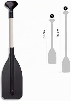 Oceansouth Telescopic Paddle 2 Piece Aluminium Shaft Adjustable 750-1200mm - Lightweight & Durable Paddle for Inflatable Boats Kayaks & Canoes