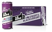 Lo Bros Organic Kombucha Raspberry & Blackcurrant 250ml x 24 Pack Cans