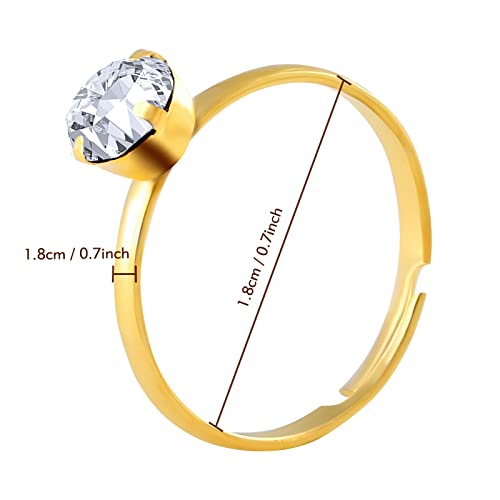 Naler Bridal Shower Rings 52 Pack Gold Diamond Engagement Rings For Wedding Party Favors Table Decoration Cupcake Toppers thumb #1