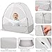 Akiky Large Pop Up Mosquito Net Crib Tent to Keep Baby from Climbing Out Baby Girl Netting Cover Canopy for Naps at Home&Traveling(Gray)