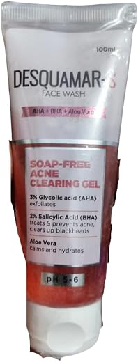 DESQ-UAMAR S Face Wash Soap-Free Acne Clearing Gel, 100ml, Pack of 1