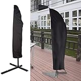 MonoSora 210D wasserdichte Sonnenschirm-Abdeckung für Sonnenschirme mit Reißverschluss und Kordelzug, 205 cm, Schwarz