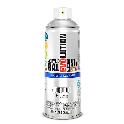 PINTYPLUS Pintura en Spray Evolution Water Based 520cc Gloss Varnish
