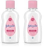 Johnson's Baby Baby Oil, Pure Mineral Oil to Prevent Moisture Loss, Hypoallergenic, Original 3 fl. oz (Pack of 2)