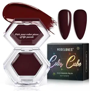modelones Gel Nail Polish, 1 Pcs 3g Dark Brown Color Solid Gel Polish Chocolate Brown Pudding Gel Crème Manicure Palette Latest Generation Gel Formula Soak Off LED Nail Art Gel Salon DIY at Home