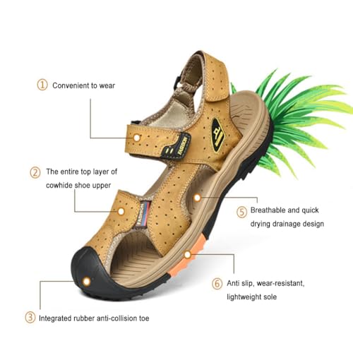 Men oversized sandals for outdoor wear Baotou beach soft sole wear resistant and anti slip water wading and river tracing shoes3