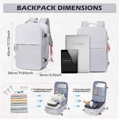 Vacuum Travel Backpack with Pump for Women Men, Carry on Air Backpack for Flight Approved, Personal Item Luggage Backpacks Bulto de Viaje Tiktok Backpacks2