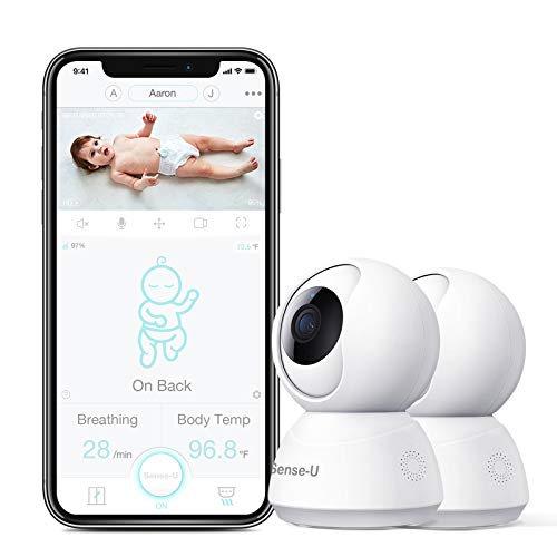 Sense-U Monitor De Bebê De Vídeo 2Pcs Com Câmera Panorâmica-Inclinação-Zoom Remota, Conversa Bidirec