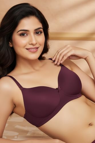 Image of Zivame Padded Non Wired 3 /4Th Coverage T-Shirt Bra - Purple