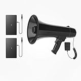 30 WATT FUENTE: La potencia de salida del megáfono portátil es de 30 vatios max.Que funciona con una batería.También cuenta con un diseño ergonómico con empuñadura de pistola y mini chasis ligero
