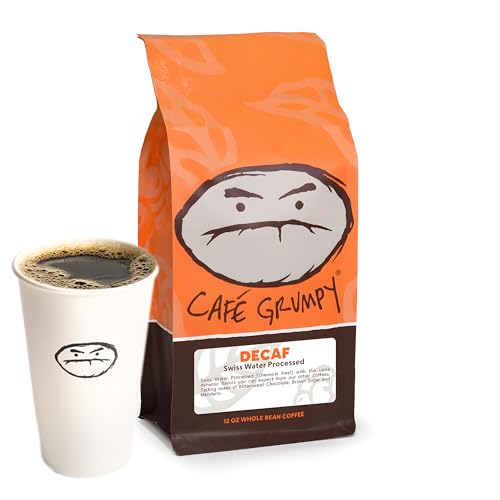 Café Grumpy Decaf Medium Roast Coffee, Organic Single Origin French Press, Premium Medium Grind for Pour Over & Cold Brew, Low Acid, 12oz