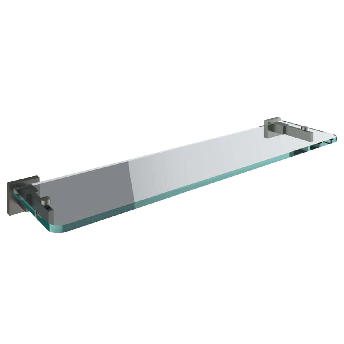 Go Bathrooms Froma 500mm Gunmetal Grey Floating Glass Shelf Slim Wall Mounted Bathroom Storage & Display Toughened Glass & Solid Brass Bracket Modern Dark Grey Bathroom Accessory