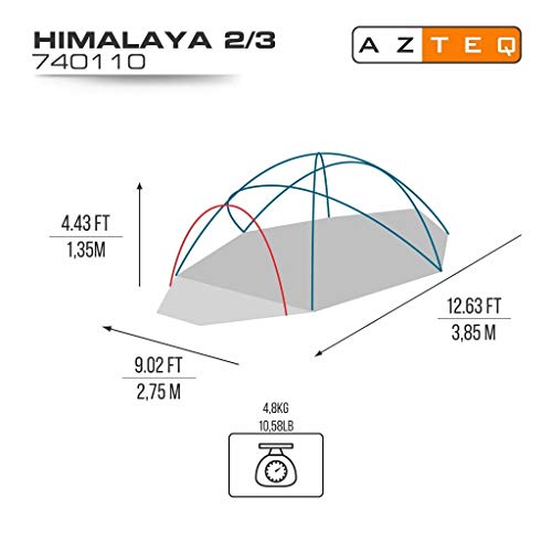 Barraca Técnica Azteq Himalaya 2/3 Pessoas Impermeável 6.000mm Leve