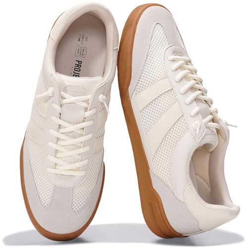Project Cloud Sneakers for Men - 100% Genuine Leather Mens Casual Shoes Memory Foam Insole Mens Sneakers - Non Slip Outsole Dress Sneakers Men (HISVERDY White 8)