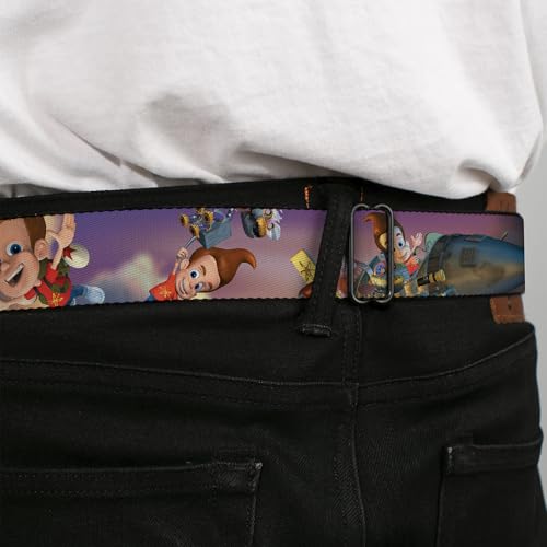 Buckle-Down Seatbelt Belt - THE ADVENTURES OF JIMMY NEUTRON Jimmy Flying Poses - 1.0" Wide - 20-36 Inches in Length4