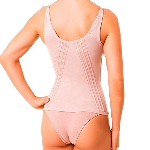 Cinta Alta Compressão Com Bojo 12 Barbatanas (Bege, M)