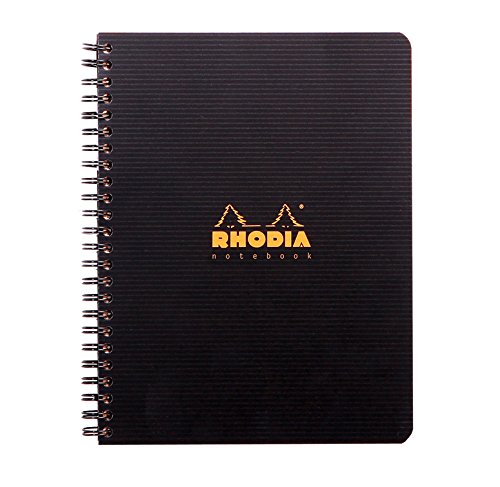 RHODIA Set di 5 quaderni a spirale "Note Book", A5, a quadretti 5 x 5, nero