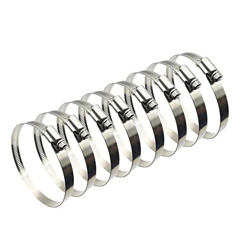 Image of 8Pcs 3 inch Adjustable 304 Stainless Steel Duct Clamps Hose Clamp Pipe Clamp Air Ducting Clamp worm drive hose clamps