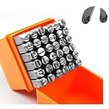 37 teiliges Schlagzahlen Set, 3mm Schlagbuchstaben A-Z, Zahlen 0-9 für Kunststoff, Holz und Leder