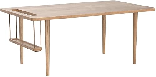 Miniatura 5 de Mesa de café y té de madera moderna de mediados de siglo, escritorio de piso bajo japonés, mesas auxiliares de madera maciza real con almacenamiento