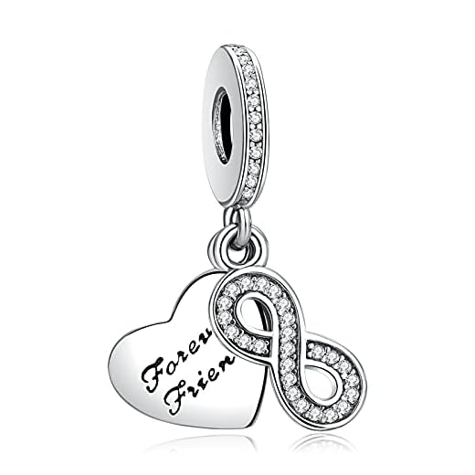 LaMenars Forever Friends Charmes 925 Perles de Famille en Argent Sterling Parfait pour Bracelet Collier Cadeaux d'anniversaire pour Meilleurs Amis Filles Femmes