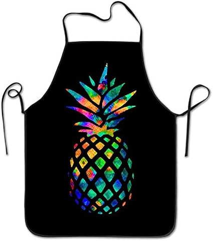 Funny Apron Chef Kitchen Cooking Apron Bib Watercolor Pineapple Grilling Easy Care