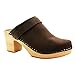 BJORK Swedish Comfort Women's Tia Wooden Slide Clogs - Brown Leather (EU-38)