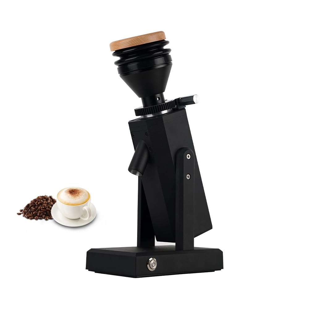 Molinillo de café eléctrico - Elegante máquina de molinillo de café Samll - 40 mm Titanium Grat Metal - Embudo de granos de 75 g - 19 velocidades