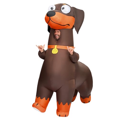 Spooktacular Creations Adults Inflatable Costumes, Dachshund Blow Up Suit, Inflatable Dog Outfit for Halloween Parties3