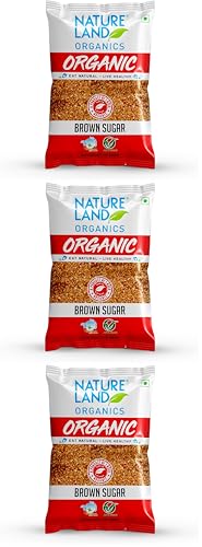 Image of Natureland Organics Brown Sugar 1 Kg - Organic Sugar (Pack of 3)