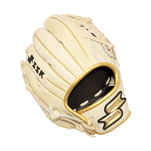 Ssk Z9 Maestro Infield Baseball Glove – 11.25" - 11.5” - 11.75” - 12” – Right & Left Hand Throw (Camel/Gold - Modified Trapeze, 11.75" - Right Hand Throw) #TOP5