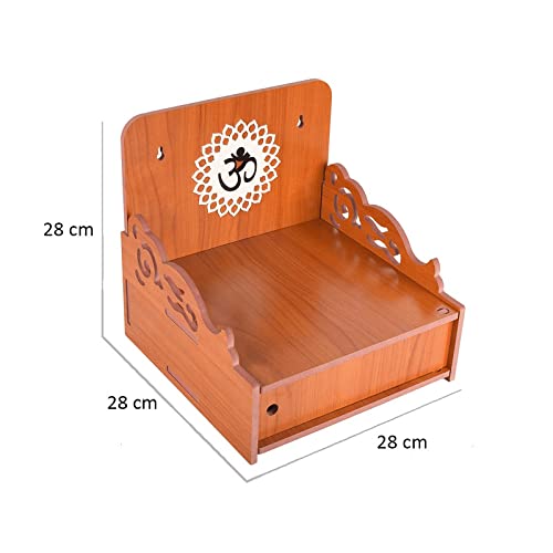 Krupasadhya Wooden Art Wall Mounted Hanging Puja Temple | Mandir Devghar Stand Temple | Home Temple (436 T) 4