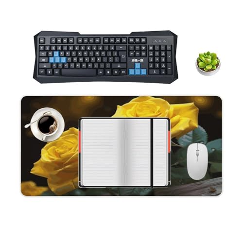 Protector de Escritorio con Rosas Amarillas Grande Antideslizante miniatura 4