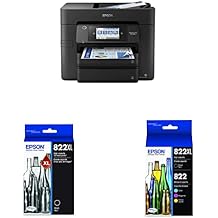 Epson Workforce Pro WF-4830 Wireless All-in-One Printer with Auto 2-Sided Print & EPSON T822 DURABrite Ultra Ink High Capacity Black Cartridge & EPSON T822 DURABrite Ultra Ink High Capacity Black