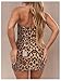 Floerns Women's Y2k Mini Dress Cheetah Sequin Strapless Tube Date Night Bodycon Dresses Coffee X-Small