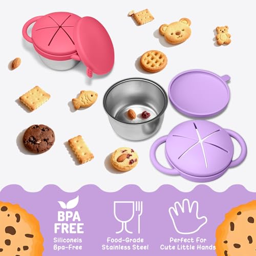 JVEOO 2 Pack Baby Stainless Steel Snack Containers for Kids by JVEOO - Used condition - Image 7