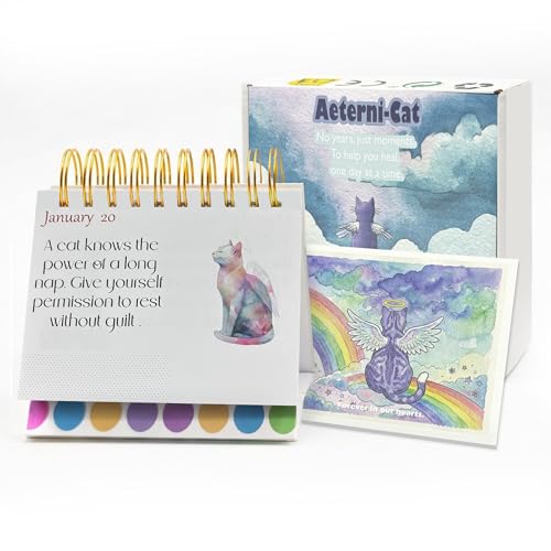 Calendrier commémoratif pour chat avec journal de deuil et TCC
