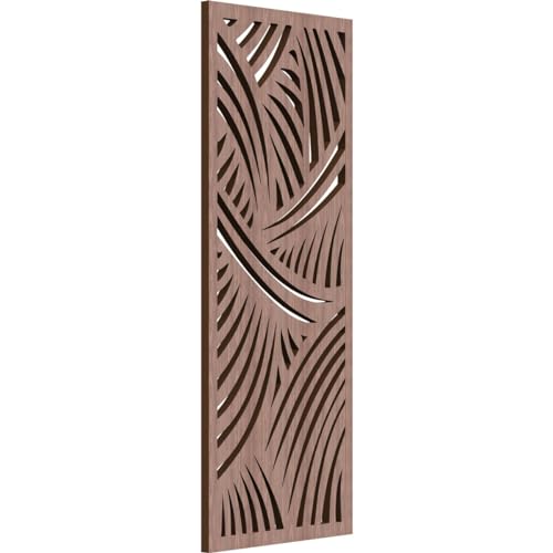 Image of 9 3 /8 inchW x 24 3 /8 inchH x 3 /8 inchT Chester Decorative Fretwork Wood Wall Panels, Walnut