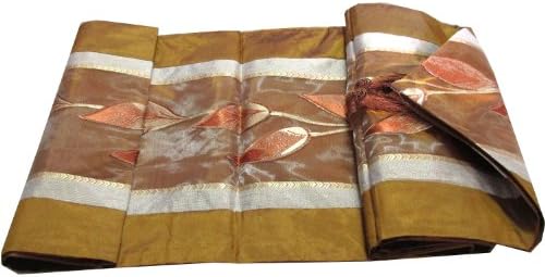 "HelloBangkok"BEAUTIFUL & COOL!! (TABLE / BED RUNNER) RAISED LEAF PATTERN ON YOUR BED SIZE WIDTH 14 INCHES LENGHT 76 INCHES