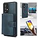 for Samsung Galaxy A52 5G Detachable Wallet Compatible with Magsafe Wireless Charging Case with Card Holder,Cash Slot,Kickstand 2 in 1 Shockproof Case(Blue)